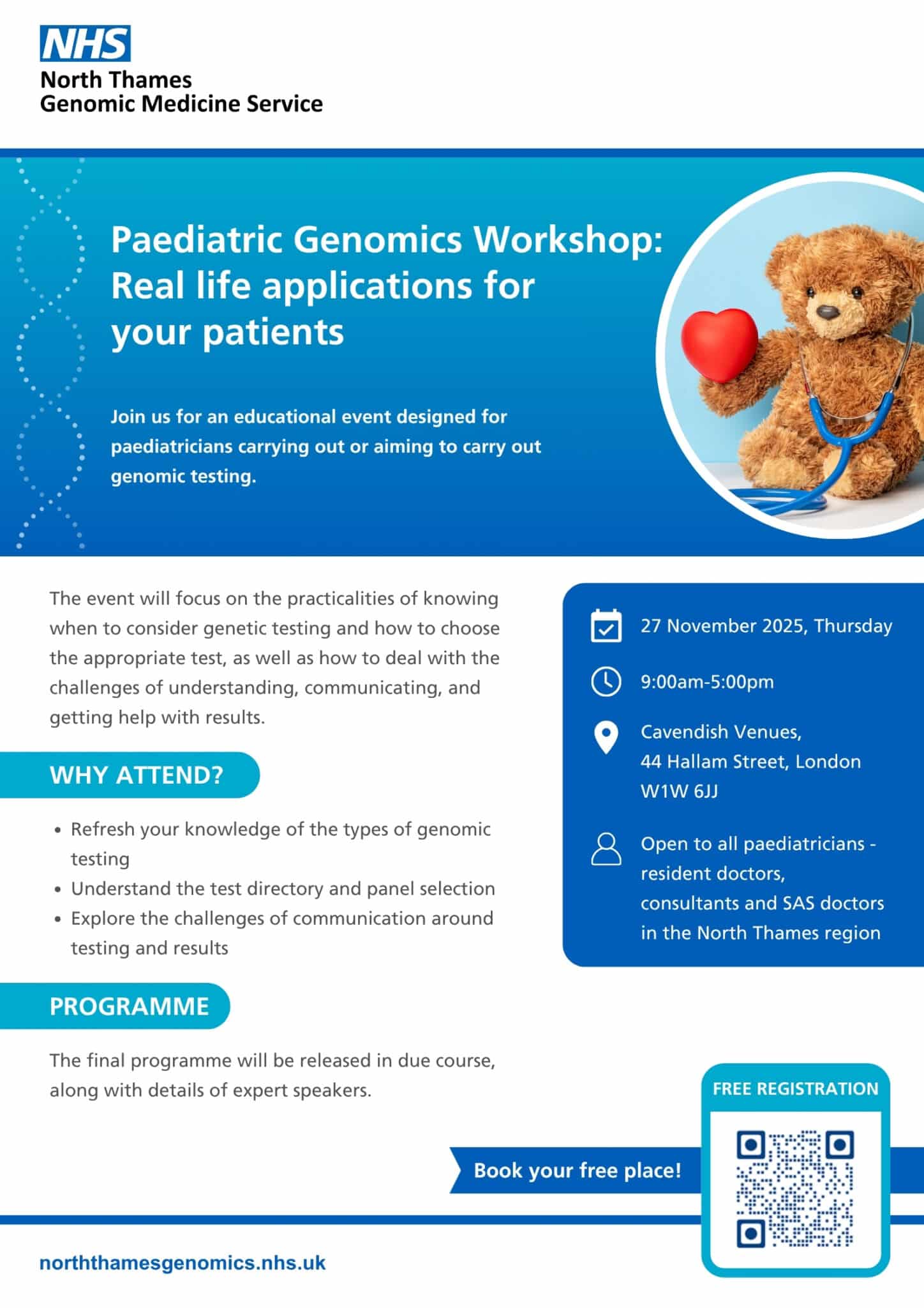 20251127 Paediatric Genomics Workshop Event Poster